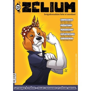 La couve de Zélium 12 animaux dessinée par Clé, avec une Rosie la chienne riveteuse !